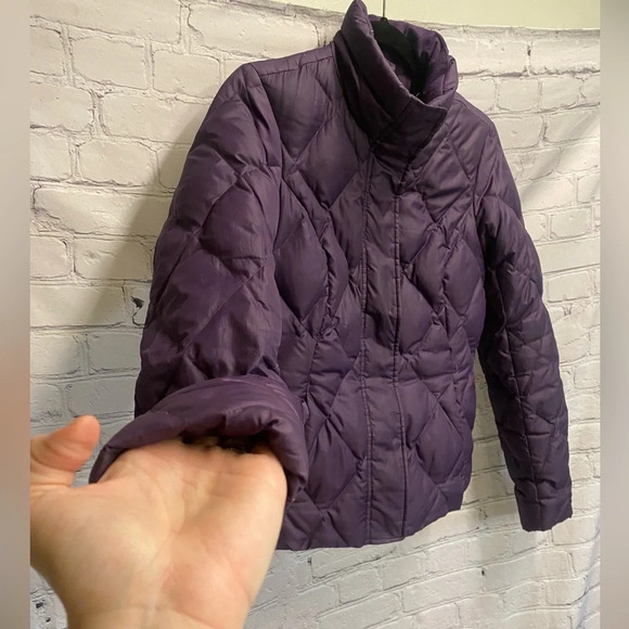EDDIE BAUER Premium Goose Down Puffer Quilted Jacket Coat Women’s‎ Purple XS Y2K - Picture 6 of 11